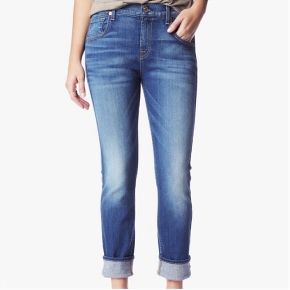 7 For All Mankind The Cropped Relaxed Girlfriend Jean New With Tags 🤍 - Picture 2 of 5